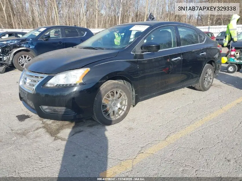 3N1AB7APXEY329338 2014 Nissan Sentra S