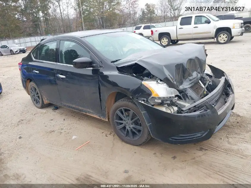 3N1AB7AP4EY316827 2014 Nissan Sentra Fe+ S