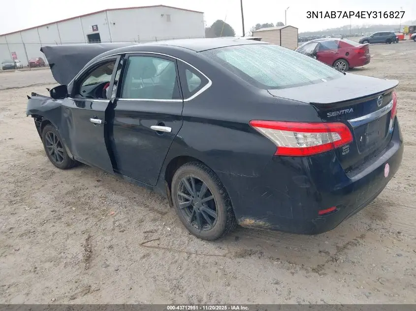3N1AB7AP4EY316827 2014 Nissan Sentra Fe+ S