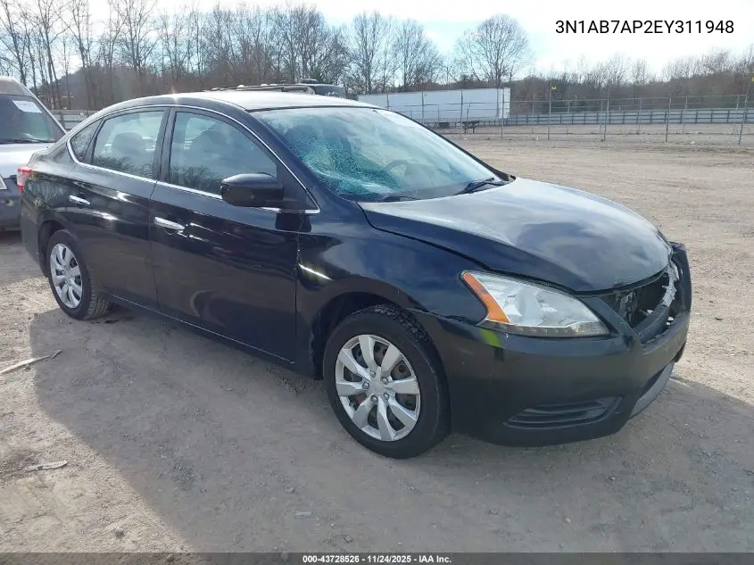 3N1AB7AP2EY311948 2014 Nissan Sentra Sv