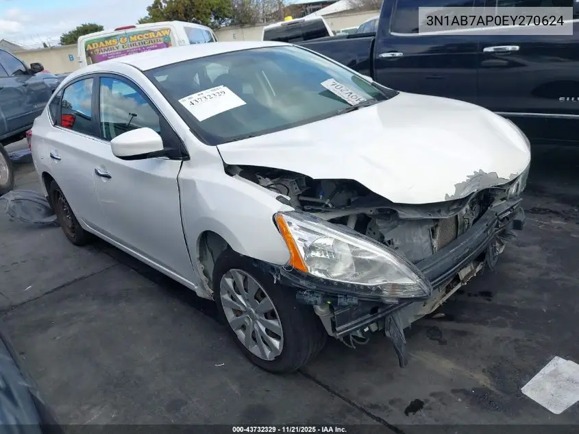 3N1AB7AP0EY270624 2014 Nissan Sentra Fe+ S/Fe+ Sv/S/Sl/Sr/Sv