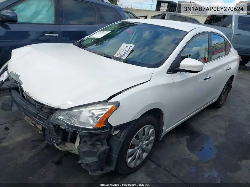 3N1AB7AP0EY270624 2014 Nissan Sentra Fe+ S/Fe+ Sv/S/Sl/Sr/Sv