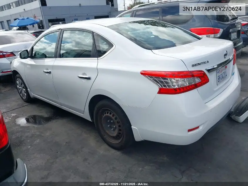 3N1AB7AP0EY270624 2014 Nissan Sentra Fe+ S/Fe+ Sv/S/Sl/Sr/Sv