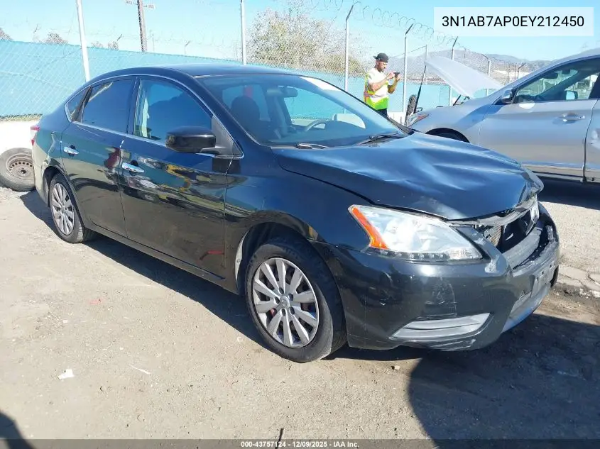 3N1AB7AP0EY212450 2014 Nissan Sentra S