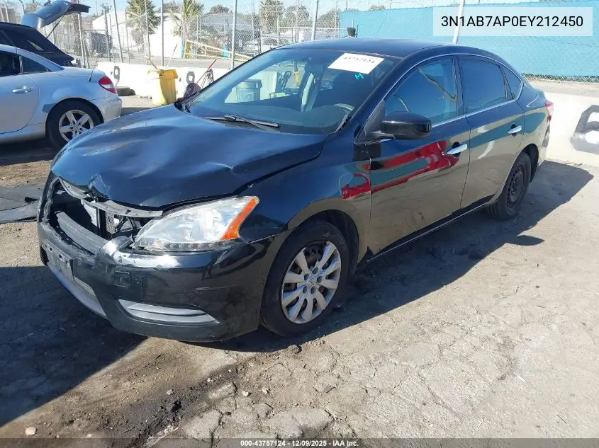 3N1AB7AP0EY212450 2014 Nissan Sentra S
