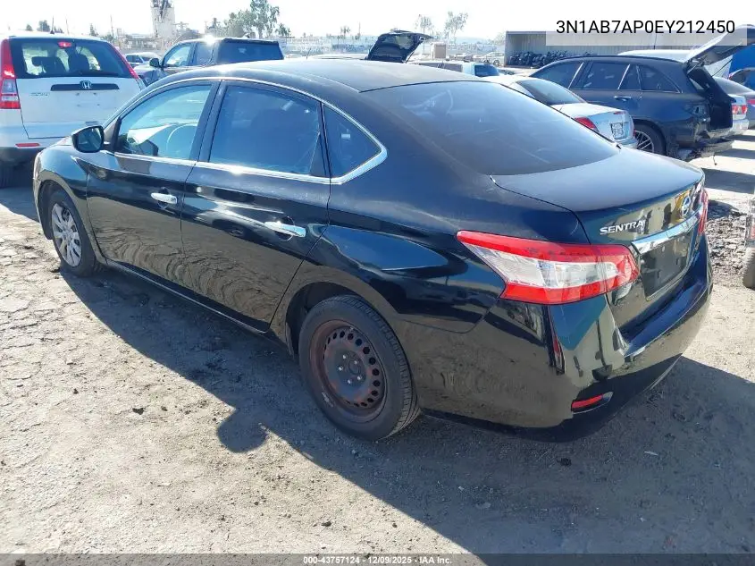 3N1AB7AP0EY212450 2014 Nissan Sentra S