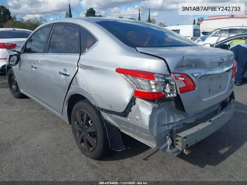3N1AB7AP8EY242733 2014 Nissan Sentra Fe+ S/Fe+ Sv/S/Sl/Sr/Sv
