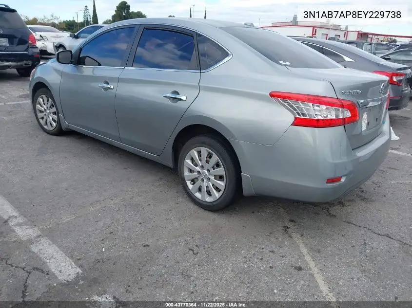 3N1AB7AP8EY229738 2014 Nissan Sentra Sv