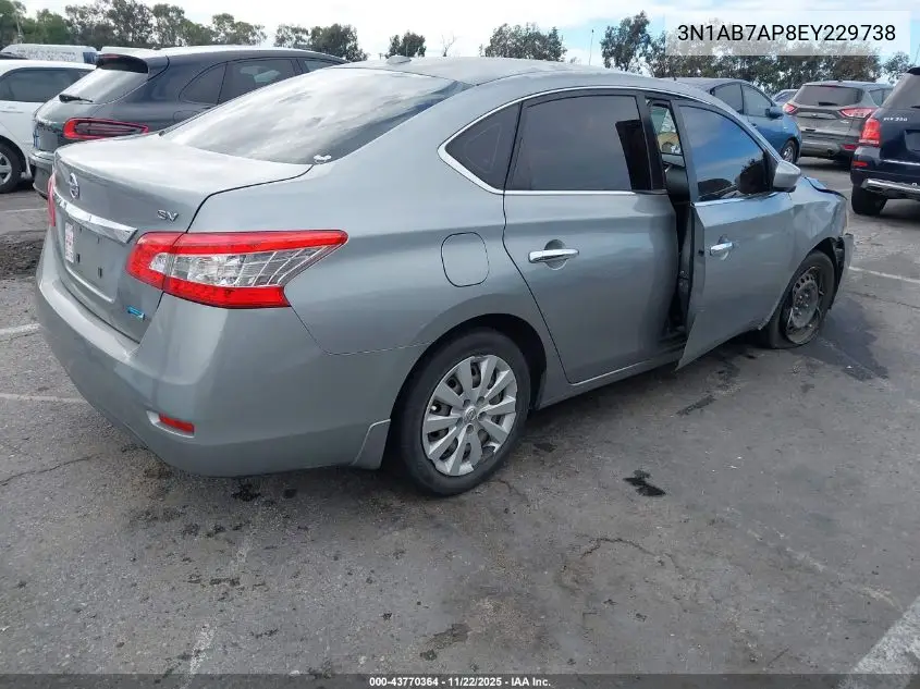 3N1AB7AP8EY229738 2014 Nissan Sentra Sv