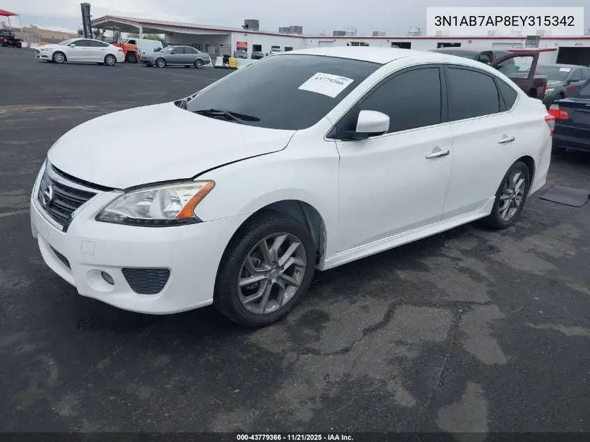 3N1AB7AP8EY315342 2014 Nissan Sentra Sr