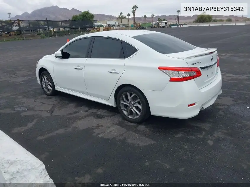 3N1AB7AP8EY315342 2014 Nissan Sentra Sr