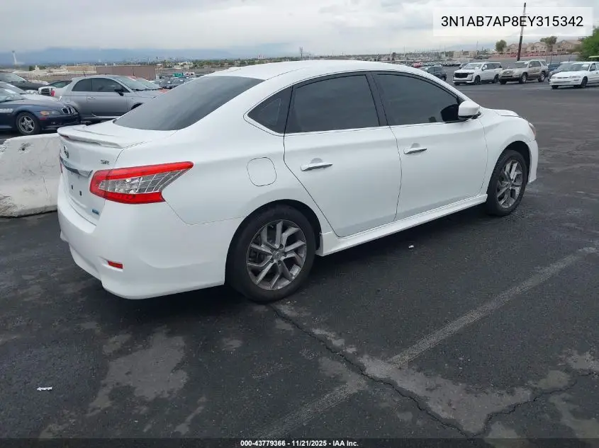 3N1AB7AP8EY315342 2014 Nissan Sentra Sr