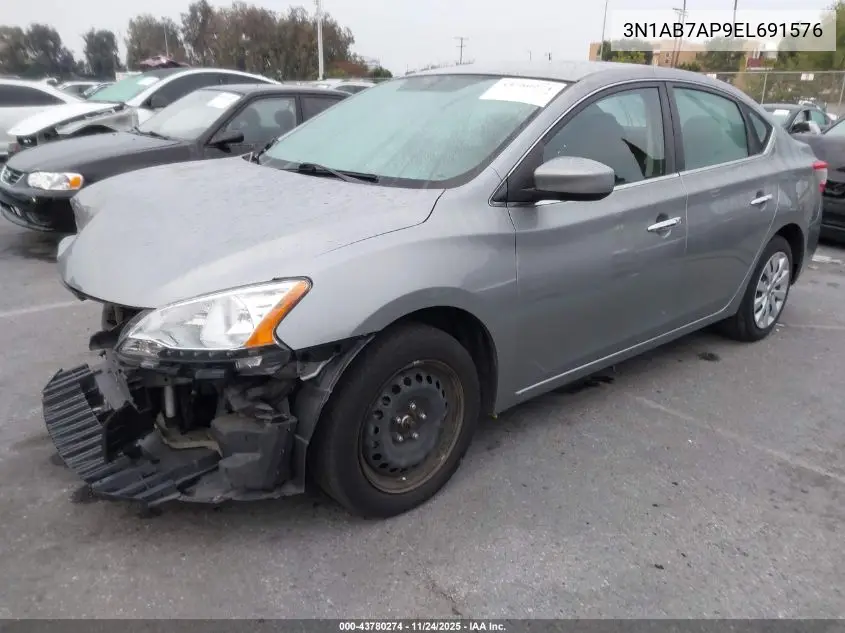 3N1AB7AP9EL691576 2014 Nissan Sentra S