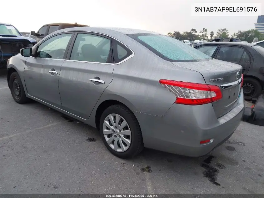 3N1AB7AP9EL691576 2014 Nissan Sentra S