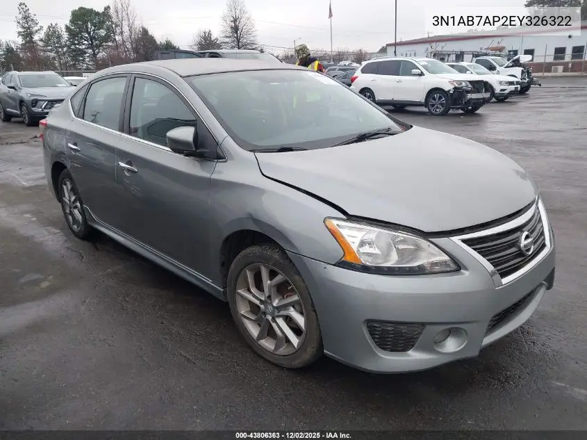 3N1AB7AP2EY326322 2014 Nissan Sentra Sr