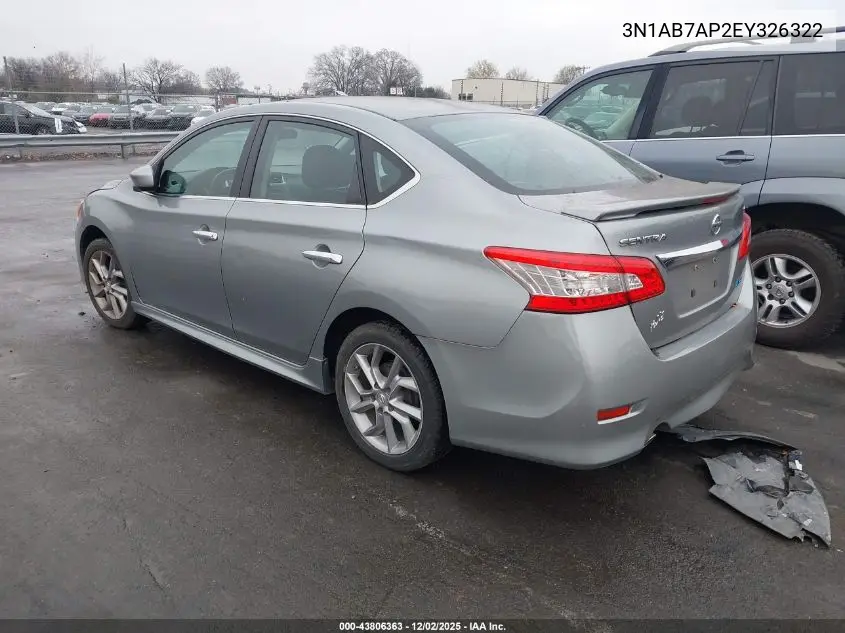 3N1AB7AP2EY326322 2014 Nissan Sentra Sr