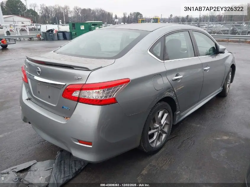 3N1AB7AP2EY326322 2014 Nissan Sentra Sr