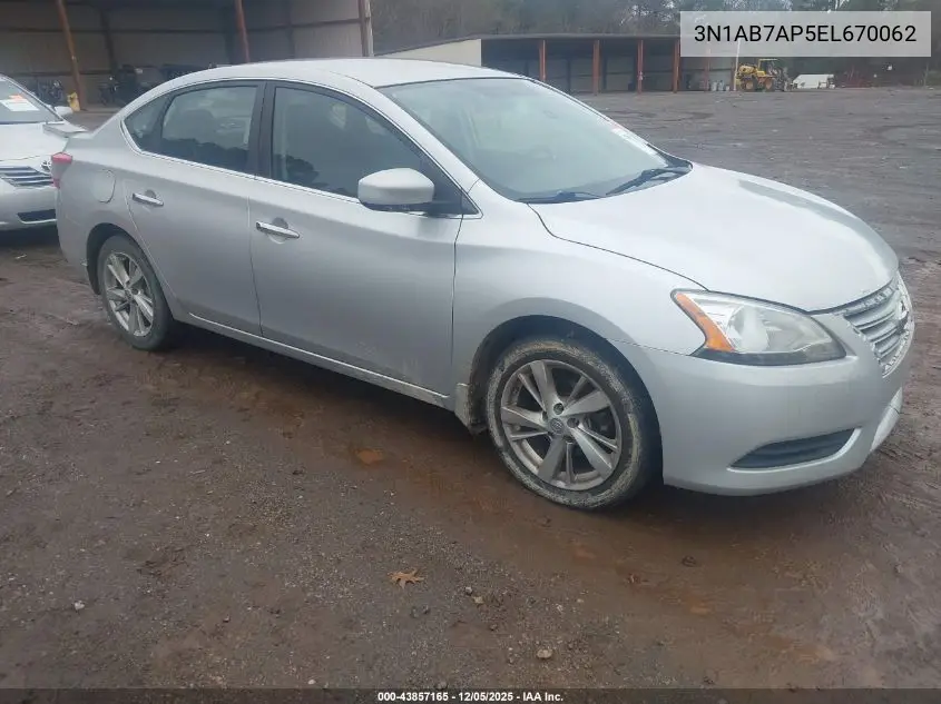 3N1AB7AP5EL670062 2014 Nissan Sentra Sv