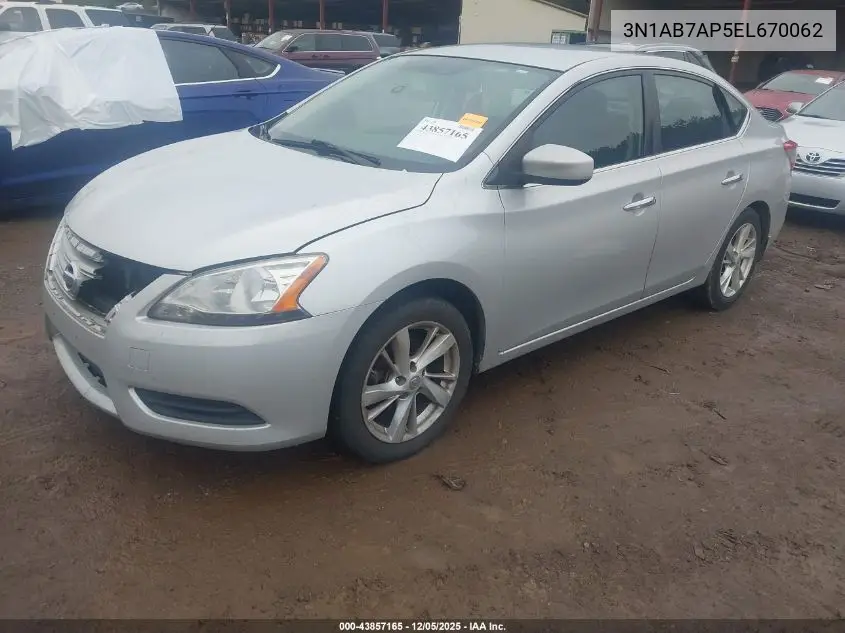 3N1AB7AP5EL670062 2014 Nissan Sentra Sv