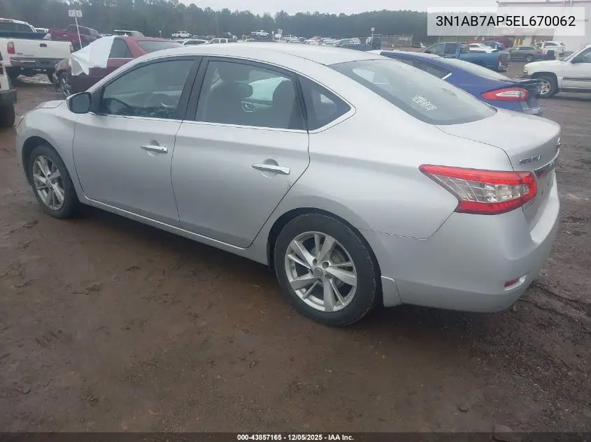 3N1AB7AP5EL670062 2014 Nissan Sentra Sv