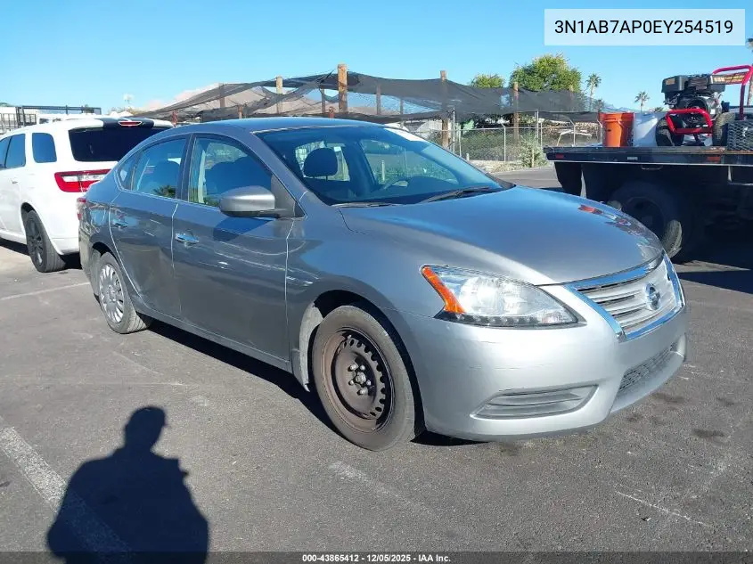 3N1AB7AP0EY254519 2014 Nissan Sentra S
