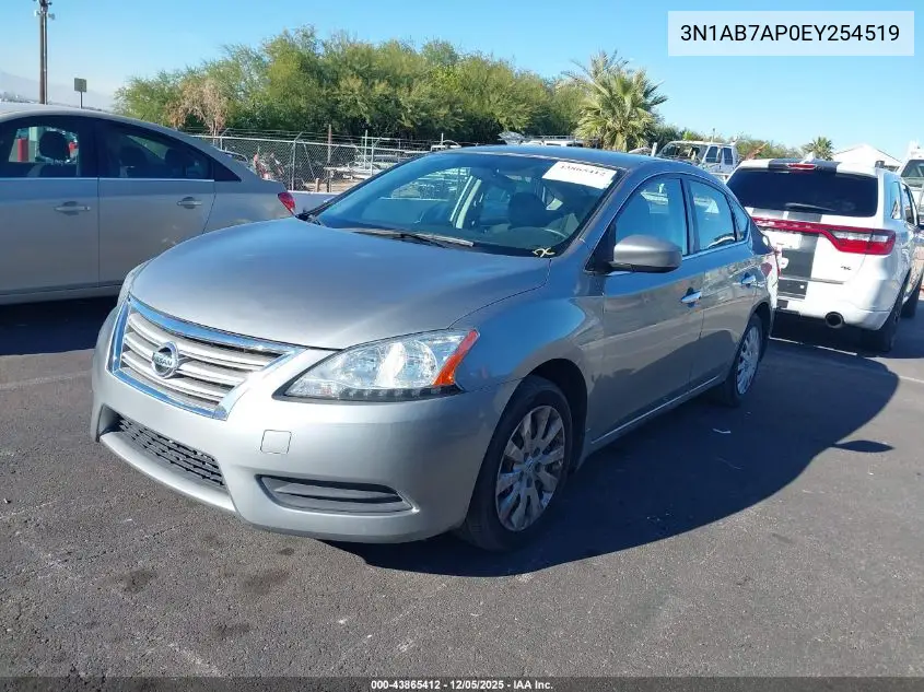 3N1AB7AP0EY254519 2014 Nissan Sentra S