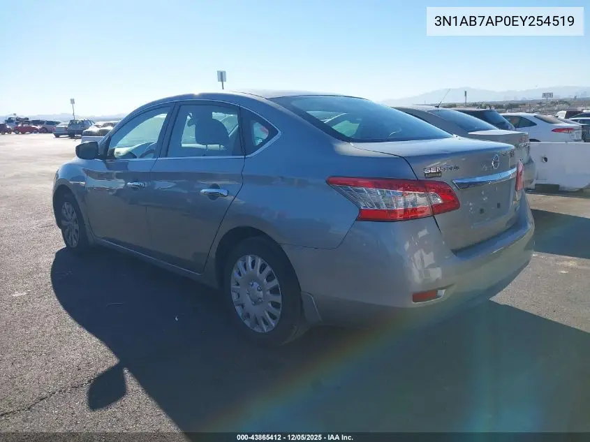 3N1AB7AP0EY254519 2014 Nissan Sentra S