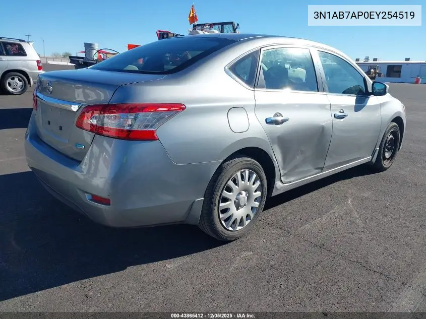 3N1AB7AP0EY254519 2014 Nissan Sentra S