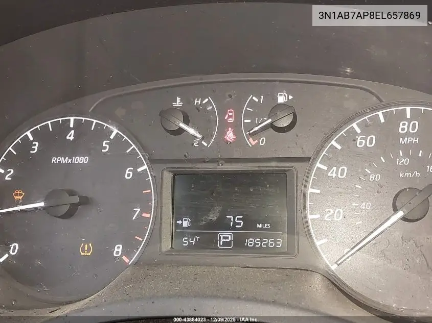 3N1AB7AP8EL657869 2014 Nissan Sentra S