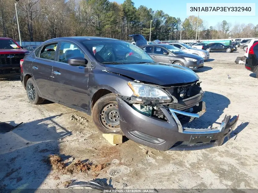 3N1AB7AP3EY332940 2014 Nissan Sentra Sv