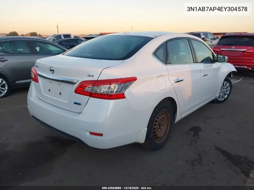 3N1AB7AP4EY304578 2014 Nissan Sentra Sv