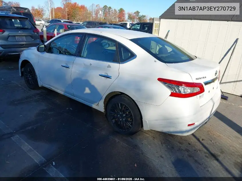 3N1AB7AP3EY270729 2014 Nissan Sentra Fe+ S/Fe+ Sv/S/Sl/Sr/Sv