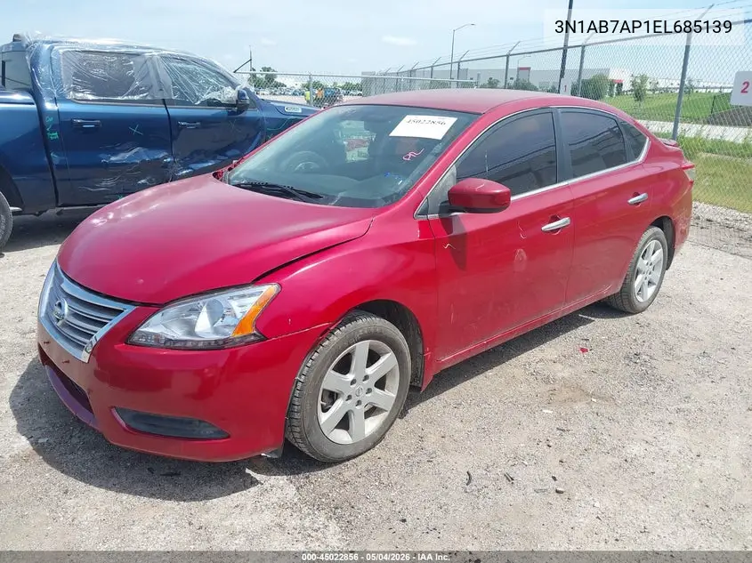 3N1AB7AP1EL685139 2014 Nissan Sentra S