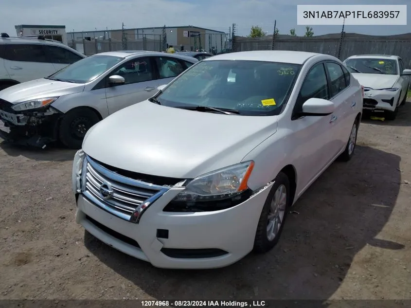 2015 Nissan Sentra S/Sv/Sr/Sl VIN: 3N1AB7AP1FL683957 Lot: 12074968