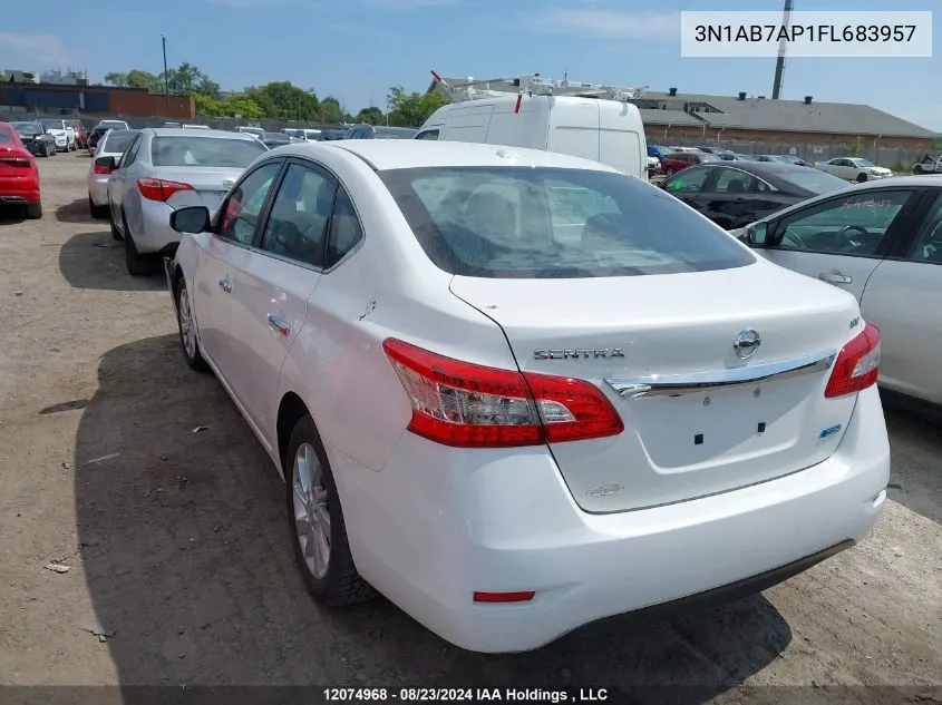 2015 Nissan Sentra S/Sv/Sr/Sl VIN: 3N1AB7AP1FL683957 Lot: 12074968