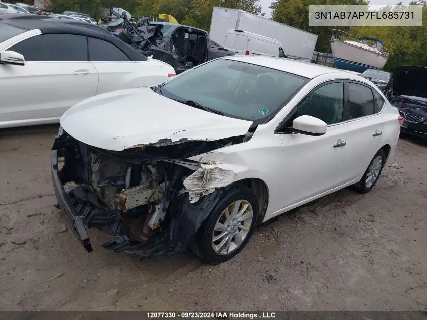 2015 Nissan Sentra S/Sv/Sr/Sl VIN: 3N1AB7AP7FL685731 Lot: 12077330