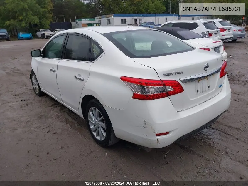 2015 Nissan Sentra S/Sv/Sr/Sl VIN: 3N1AB7AP7FL685731 Lot: 12077330