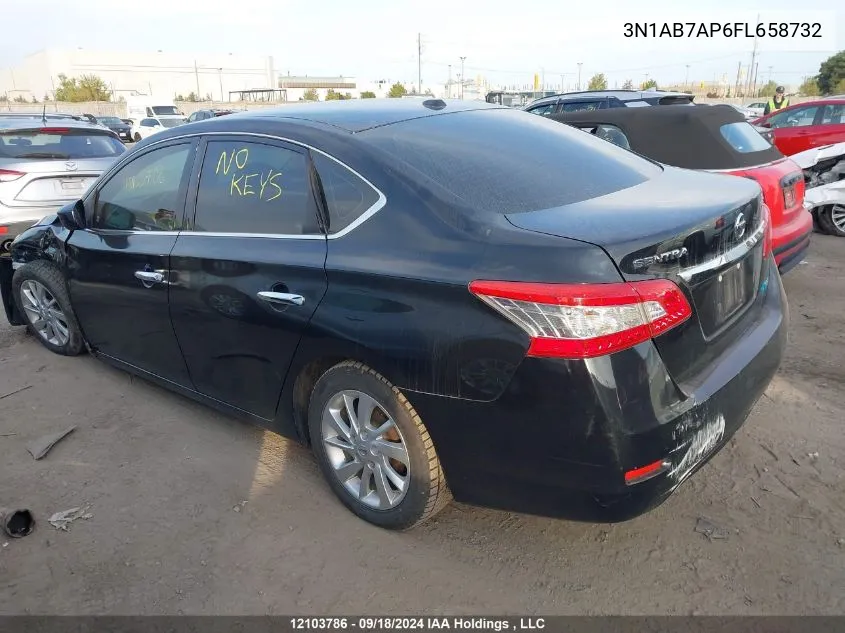 2015 Nissan Sentra VIN: 3N1AB7AP6FL658732 Lot: 12103786