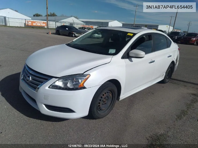 2015 Nissan Sentra VIN: 3N1AB7AP4FL654405 Lot: 12106753