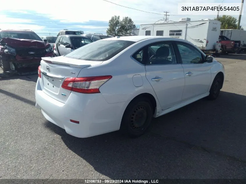 2015 Nissan Sentra VIN: 3N1AB7AP4FL654405 Lot: 12106753