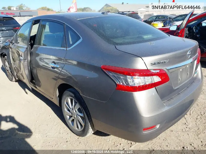 3N1AB7AP9FL644646 2015 Nissan Sentra 1.8 S/1.8 Sl/1.8 Sr/1.8 Sv