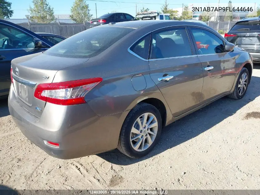 3N1AB7AP9FL644646 2015 Nissan Sentra 1.8 S/1.8 Sl/1.8 Sr/1.8 Sv