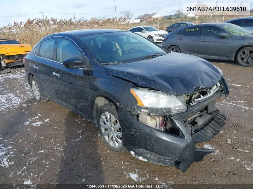 3N1AB7AP3FL639510 2015 Nissan Sentra 1.8 S/1.8 Sl/1.8 Sr/1.8 Sv