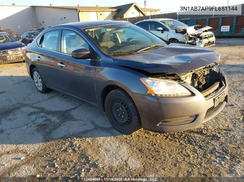 3N1AB7AP9FL651144 2015 Nissan Sentra S/Sv/Sr/Sl