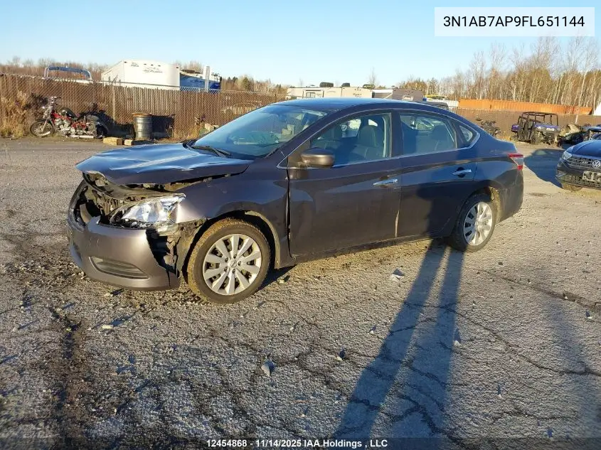 3N1AB7AP9FL651144 2015 Nissan Sentra S/Sv/Sr/Sl