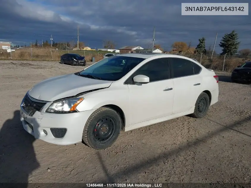 3N1AB7AP9FL643142 2015 Nissan Sentra 1.8 S/1.8 Sl/1.8 Sr/1.8 Sv