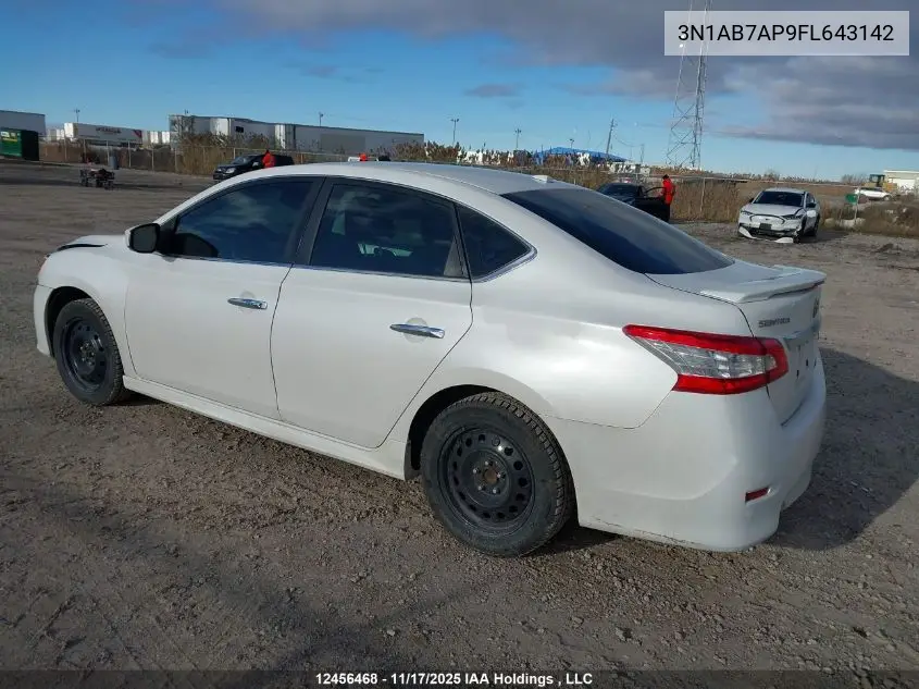 3N1AB7AP9FL643142 2015 Nissan Sentra 1.8 S/1.8 Sl/1.8 Sr/1.8 Sv