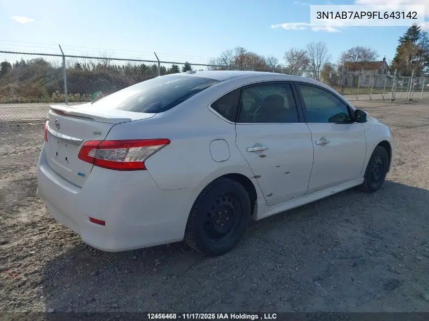 3N1AB7AP9FL643142 2015 Nissan Sentra 1.8 S/1.8 Sl/1.8 Sr/1.8 Sv