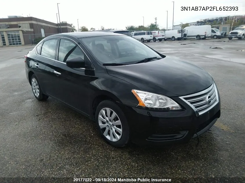 2015 Nissan Sentra 1.8 Sl VIN: 3N1AB7AP2FL652393 Lot: 20177022