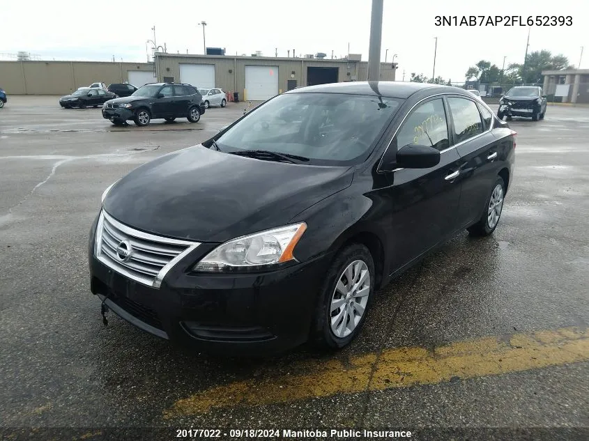 2015 Nissan Sentra 1.8 Sl VIN: 3N1AB7AP2FL652393 Lot: 20177022